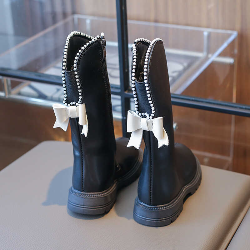 皮靴马丁靴女童长筒高筒