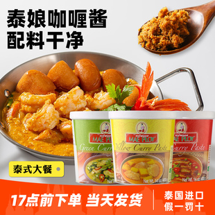 泰国进口泰娘红黄绿咖喱酱400g 咖喱鱼蛋肉类专用泰式咖喱膏商用