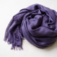 优雅紫色围巾女秋冬韩版 纯色文艺棉麻披肩两用细长深紫色旅游披肩