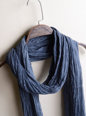 棉麻围巾女春秋长款超大文艺做旧民族风披肩薄款复古个性围巾加长