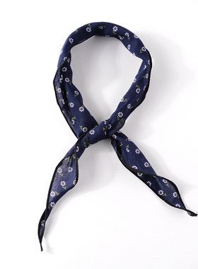 纯棉小雏菊碎花围巾领巾装饰小围巾颈巾文艺复古小清新透气纱巾