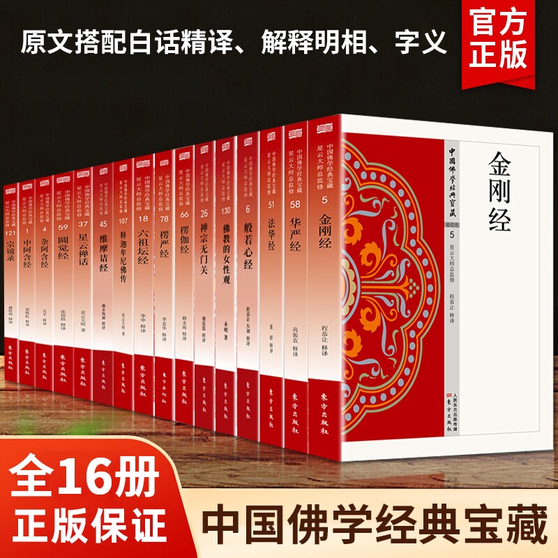 【官方正版】中国佛学经典宝藏全套16册星云大师入门级佛学书籍永嘉证道歌长阿含经大智度论华严经安般守意经肇论纲要中论