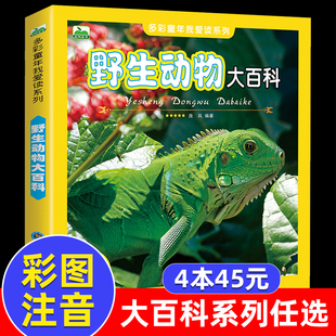 选4本45元 宇宙恐龙太空科普小百科读物3 8岁科学启蒙认知儿童启蒙故事小学生书籍世界百科书籍 野生动物大百科全书彩图注音版