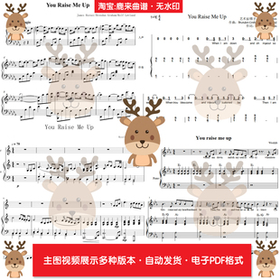 You Raise Me Up 西城男孩 共15个版本 钢琴谱 弹唱谱 电子格式