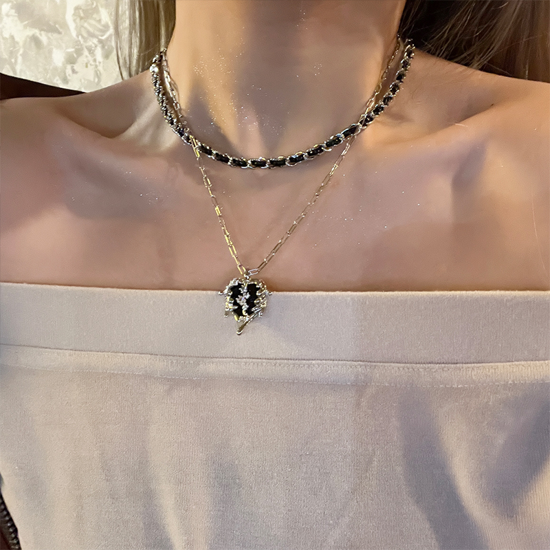 辣妹风气质高级感爱心锆石项链