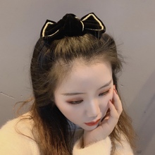 ins秋冬绒布蝴蝶结发绳发夹宽发箍1
