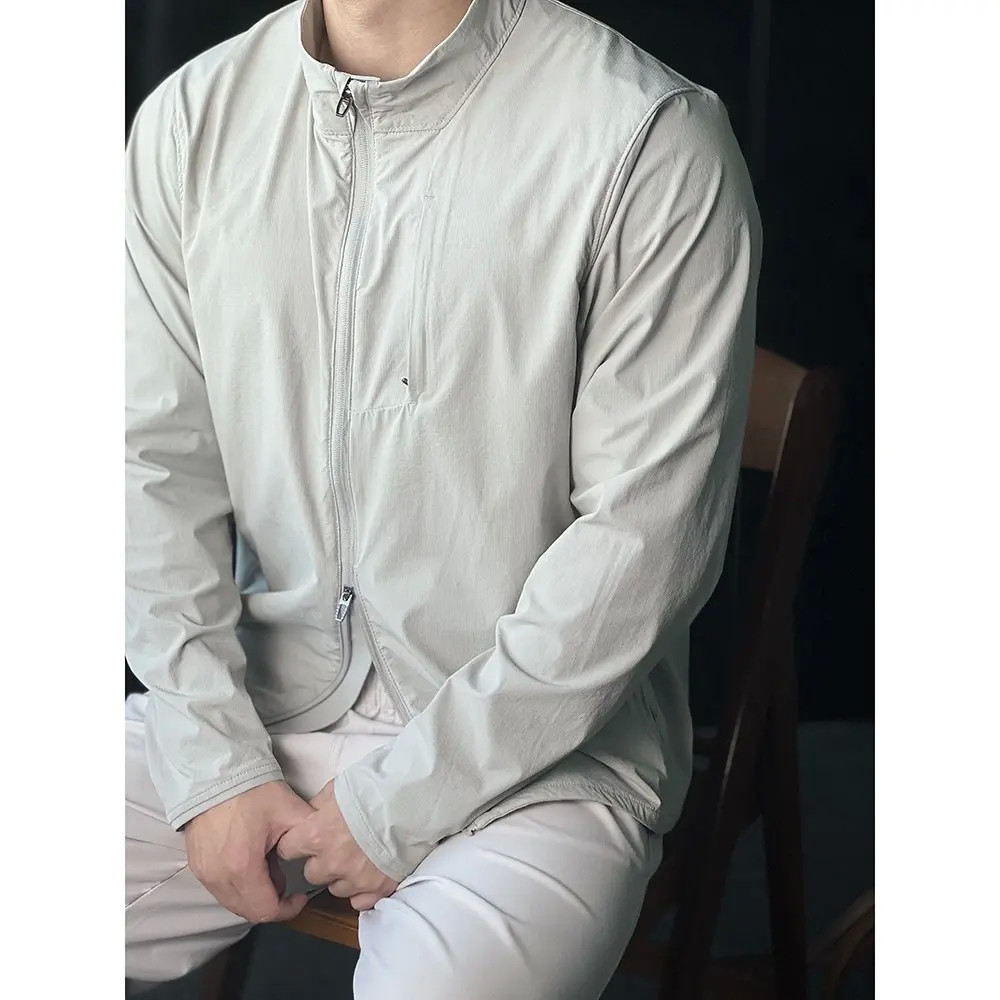 薄款立领夹克外套男户外休闲功能性运动健身防晒衣男上衣春夏新款