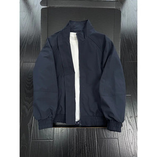 藏青色立领飞行员夹克男春季新款cleanfit美式复古高级感短款外套