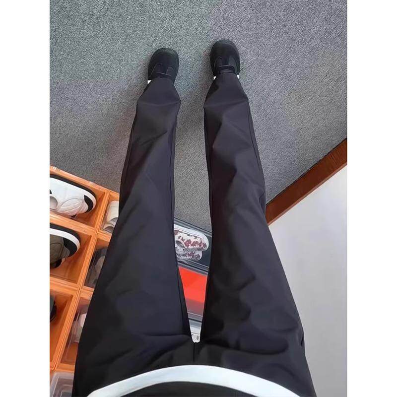 cleanfit黑色直筒西裤男款夏季美式垂感微喇西装裤痞帅高级感裤子