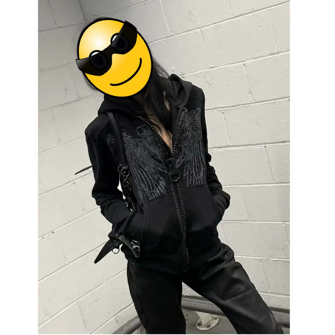 亚文化短款正肩外套男早秋季新款大拉链连帽卫衣开衫修身上衣