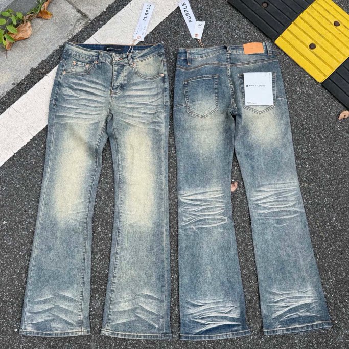 thumbnail for Meichao Spring and Autumn New Retro Splashed Ink Hole Hot Diamond Jeans High Street Washed Casual Trend Bootcut Pants Men