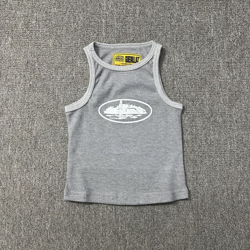 CORTEIZ ALCATRAZ 기본 조끼 미국의 하이 스트리트 패션 브랜드 여름 캐주얼 짧은 꽉 조끼 여성을위한