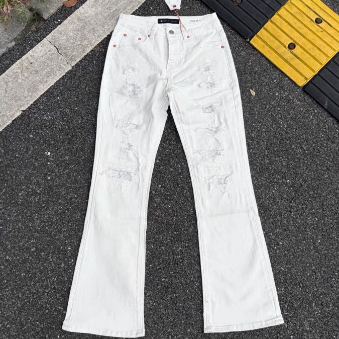 thumbnail for Meichao Spring and Autumn New Retro Splashed Ink Hole Hot Diamond Jeans High Street Washed Casual Trend Bootcut Pants Men