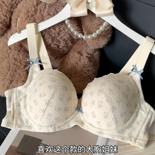 文胸套装 大码 bm风胖MM大胸聚拢内衣女士软钢圈上托防下垂2026新款