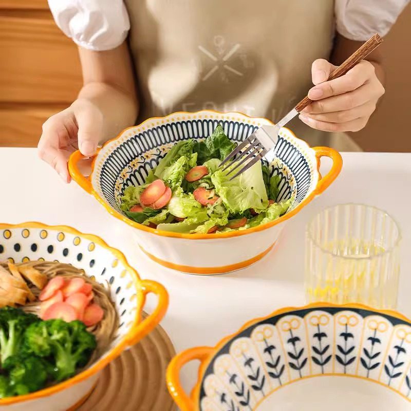 北欧碗家用泡面碗双耳碗创意带耳甜品碗网红高颜值米饭碗陶瓷餐具,餐饮具,碗,淘宝优惠券,粉丝福利购,淘宝优惠卷