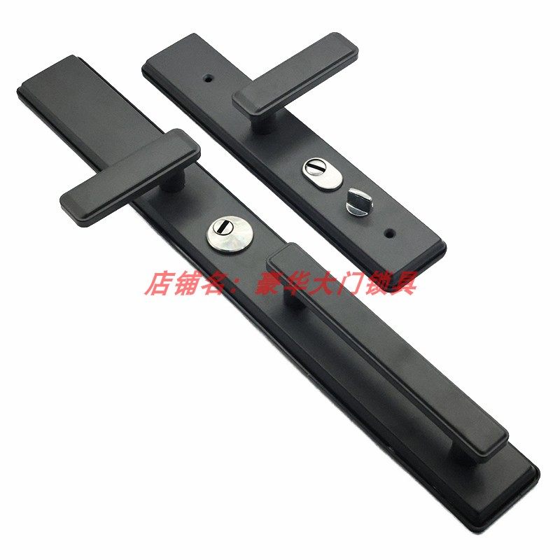 灰色防盗门把手卡门铸铝门拉手双活双开门简约大门锁把面加厚防撬