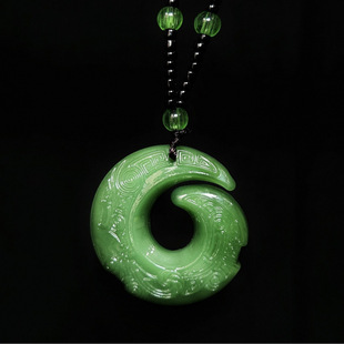 时来运转精品吊坠黑曜石项链吊坠白银饰玉吊坠首饰挂件男生饰品