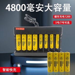 镍氢电池充电器AA/AAA充电电池KTV话筒遥控器玩具4800毫安大容量