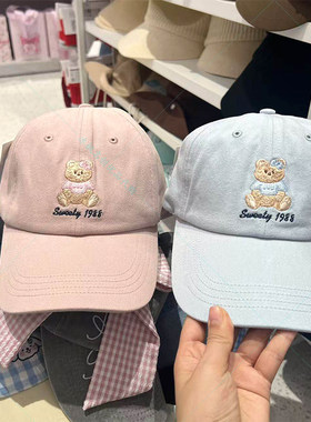 MINISO名创优品少女系列小熊蝴蝶结棒球帽子防晒造型鸭舌帽