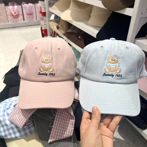 MINISO名创优品少女系列小熊蝴蝶结棒球帽子防晒造型鸭舌帽