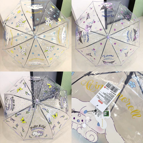 名创优品三丽鸥花边透明长柄伞