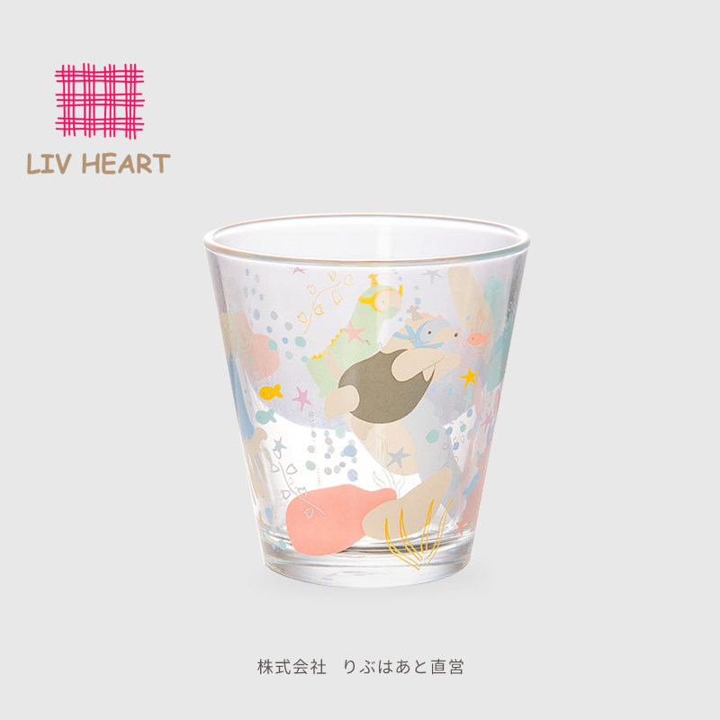 日本LIVHEART高硼硅水杯玻璃杯子家用耐高温果汁早餐杯女士高颜值