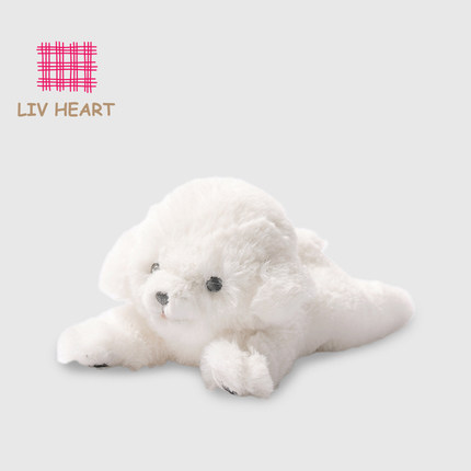LIVHEART泽泽比熊玩偶护手垫毛绒玩具狗狗娃娃公仔生日礼物女