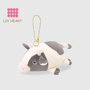LIVHEART奶牛毛绒玩具娃娃公仔包包挂件玩偶手握钥匙扣礼物女