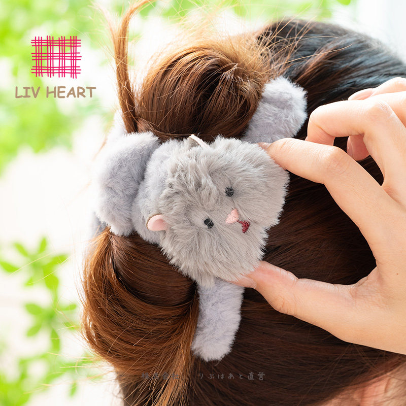 LIVHEART可爱仓鼠毛绒抓夹发卡图片
