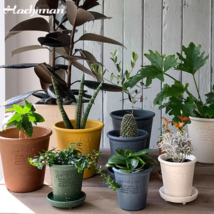 利快日本进口花盆花器绿萝多肉大口径盆栽盆家装 饰加仑盆底座托盘