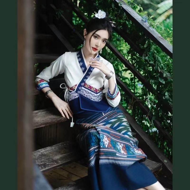 藏族服装女款半身裙套装