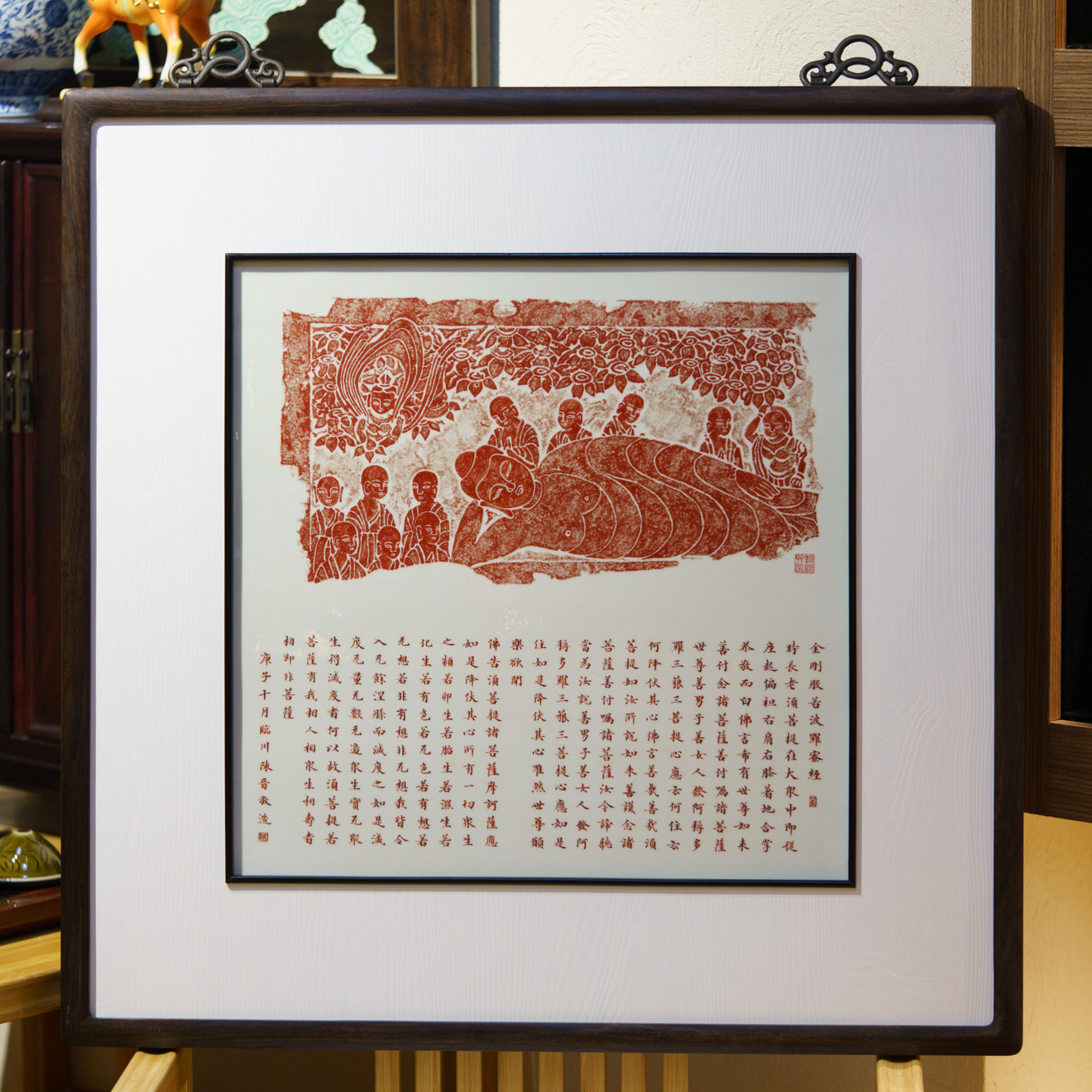 铭经草堂 陈晋卧佛金刚经拓片瓷板画挂画摆件心经杯玄关经文瓶禅