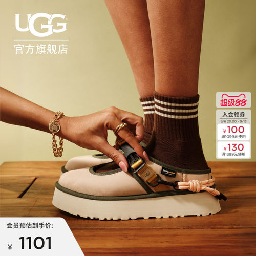 UGG厚底塔茨玛丽珍织带休闲鞋