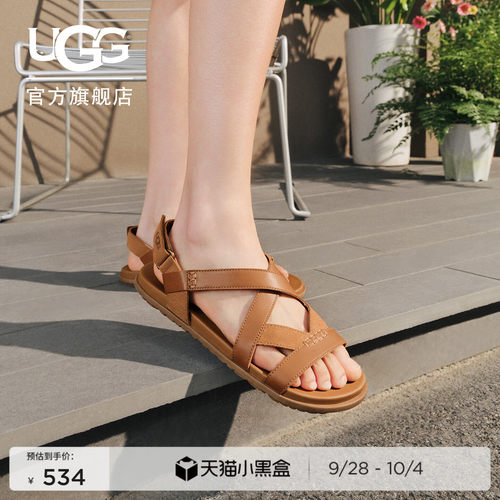 UGG平底露趾休闲人字绑带款凉鞋