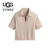 新款 型短袖 女士时尚 UGG春季 舒适翻领经典 版 休闲针织上衣 1175183
