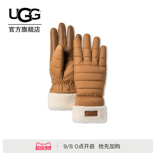 UGG舒适毛绒保暖分指户外手套