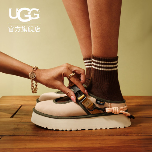 UGG厚底塔茨玛丽珍织带休闲鞋