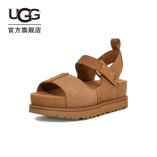 UGG厚底露趾魔术贴休闲凉鞋