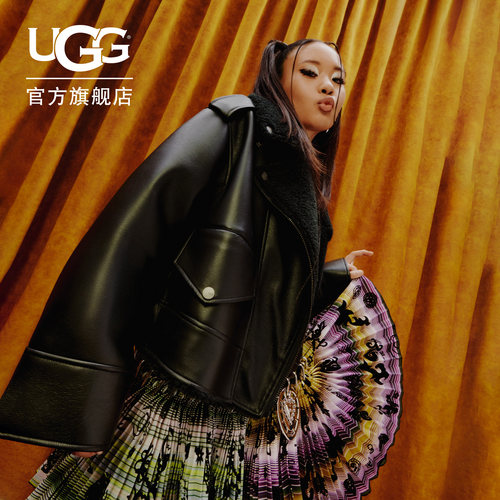 UGG秋季新款女士时尚舒适保暖翻领长袖拉链休闲夹克外套 1173393