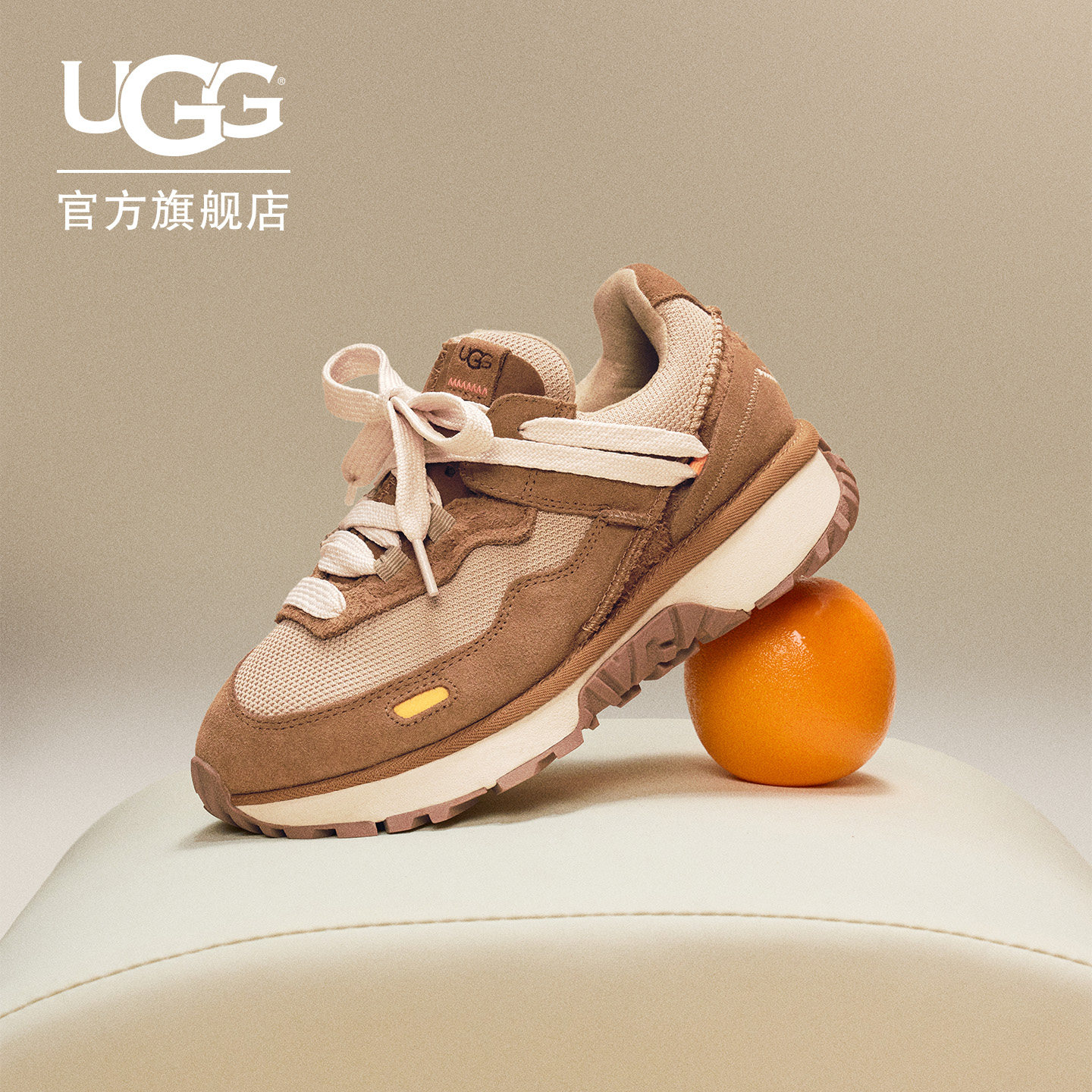 UGG低帮系带厚底复古老爹休闲鞋图片