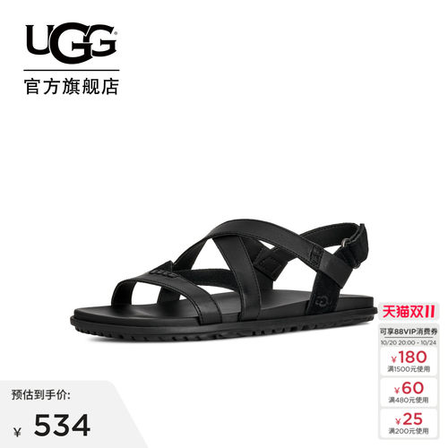 UGG平底露趾休闲人字绑带款凉鞋