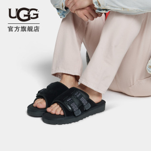 1142730 休闲舒适平底露趾魔术贴搭扣时尚 凉拖鞋 凉鞋 UGG夏季 男士