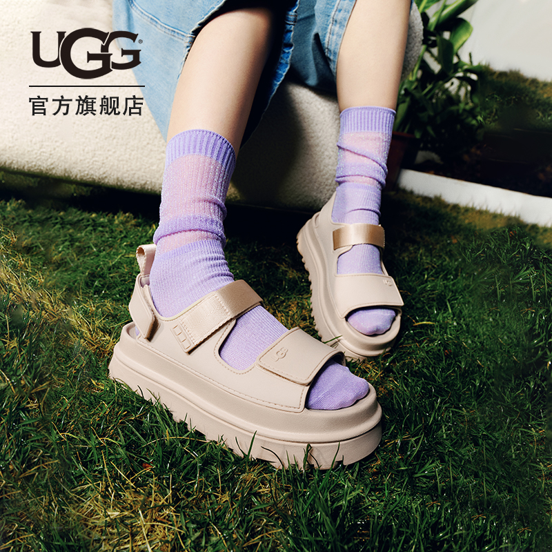 UGG夏季女士炫金厚底凉鞋 1152685