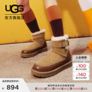 UGG秋冬新款 保暖平底拼接休闲束带短筒雪地靴1174575 女士舒适时尚