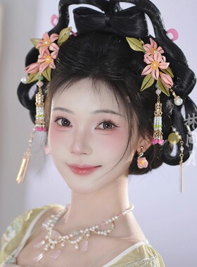 林间月原创【池瑶】非遗缠花发夹发饰旗袍珍珠掩鬓流苏汉服配饰