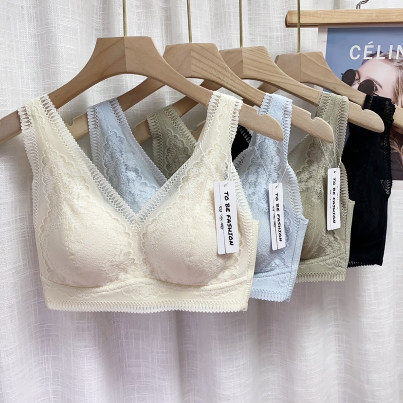 茜咪璐新款986乳胶棉蚕丝蕾丝无钢圈无侧骨舒适睡眠文胸罩内衣女