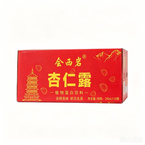 甘肃会宁特产 会西岩杏仁露240ml*16罐