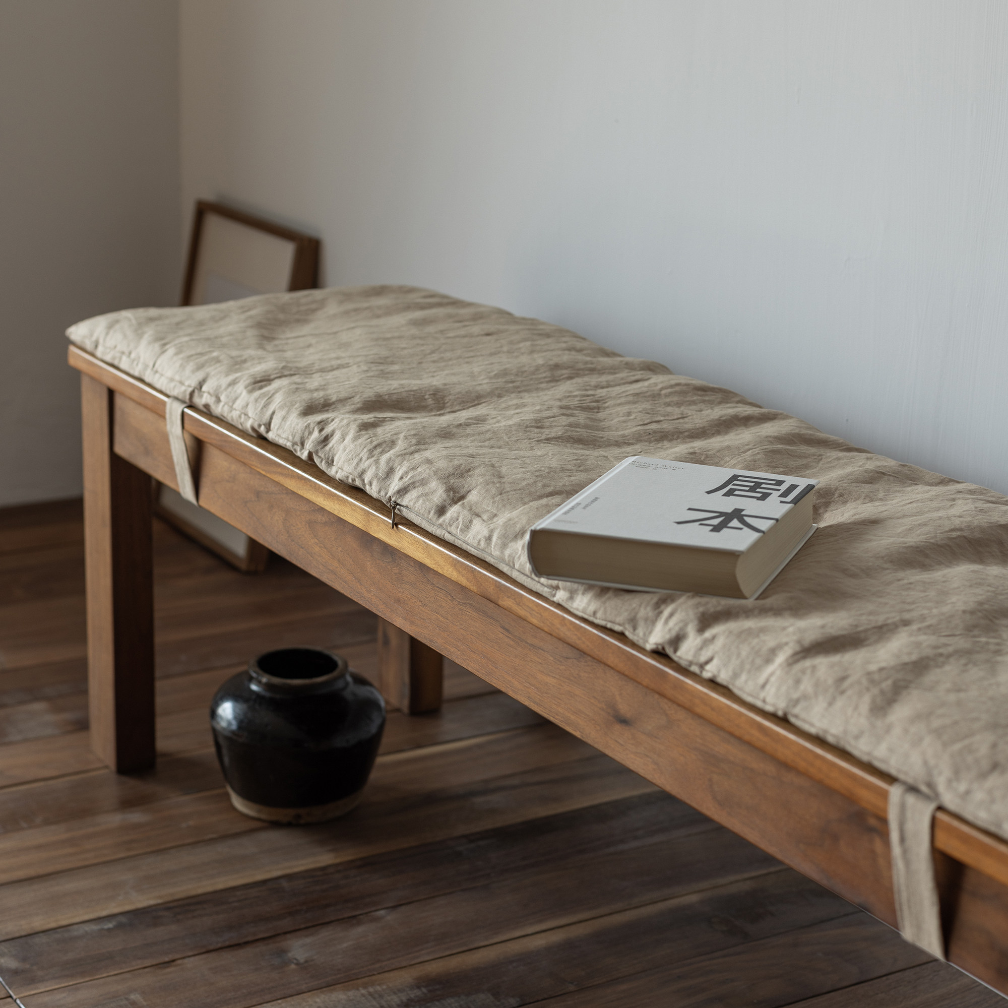 【素年】条凳长椅坐垫纯亚麻纯棉花亲肤透气可拆水洗长方形可定制,居家布艺,椅垫,淘宝优惠券,粉丝福利购,淘宝优惠卷