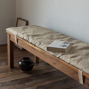 【素年】条凳长椅坐垫纯亚麻纯棉花亲肤透气可拆水洗长方形可定制