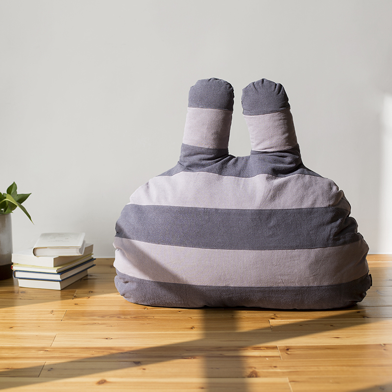 兔子居家亚麻拼色大抱枕 超大靠枕 可拆洗棉麻自然小清新 淡饭